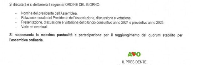 Convocazione Assemblea Ordinaria Annuale