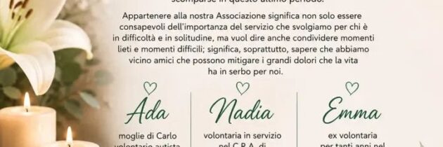 Il nostro ricordo e le nostre preghiere per delle persone