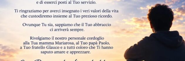 Vicinanza e cordoglio alla famiglia Gillino